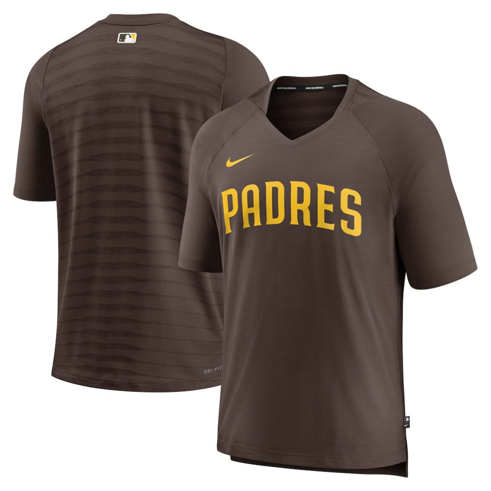 San Diego Padres Nike Authentic Collection Pregame Raglan Performance V-Neck T-Shirt - MLB