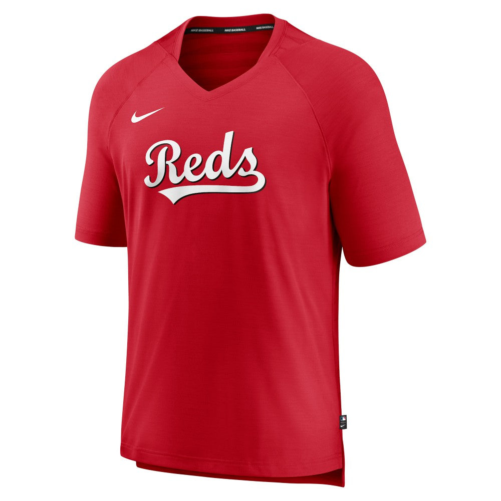 Cincinnati Reds Nike Authentic Collection Pregame Raglan Performance V-Neck T-Shirt - MLB
