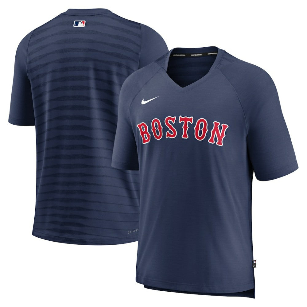 Boston Red Sox Nike Authentic Collection Pregame Raglan Performance V-Neck T-Shirt - MLB