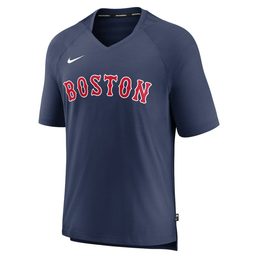 Boston Red Sox Nike Authentic Collection Pregame Raglan Performance V-Neck T-Shirt - MLB