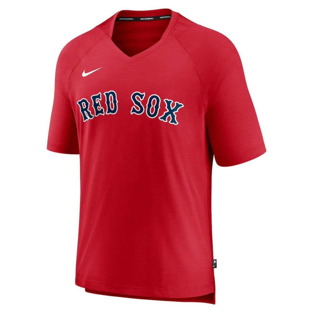 Boston Red Sox Nike Authentic Collection Pregame Raglan Performance V-Neck T-Shirt - MLB