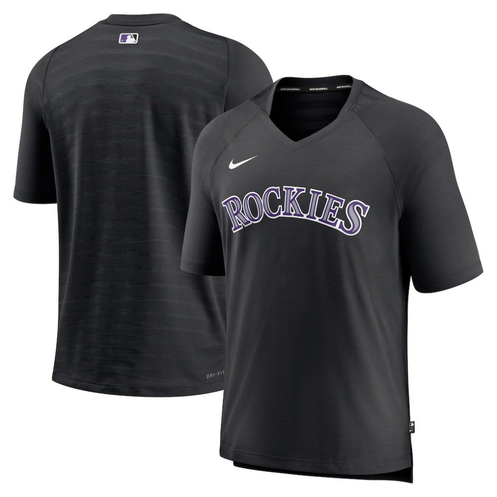 Colorado Rockies Nike Authentic Collection Pregame Raglan Performance V-Neck T-Shirt - MLB