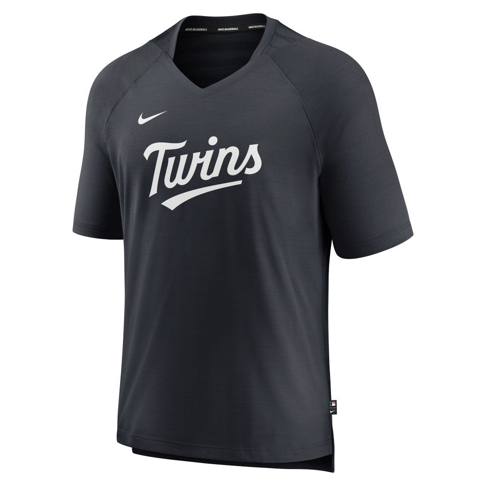 Minnesota Twins Nike Authentic Collection Pregame Raglan Performance V-Neck T-Shirt - MLB