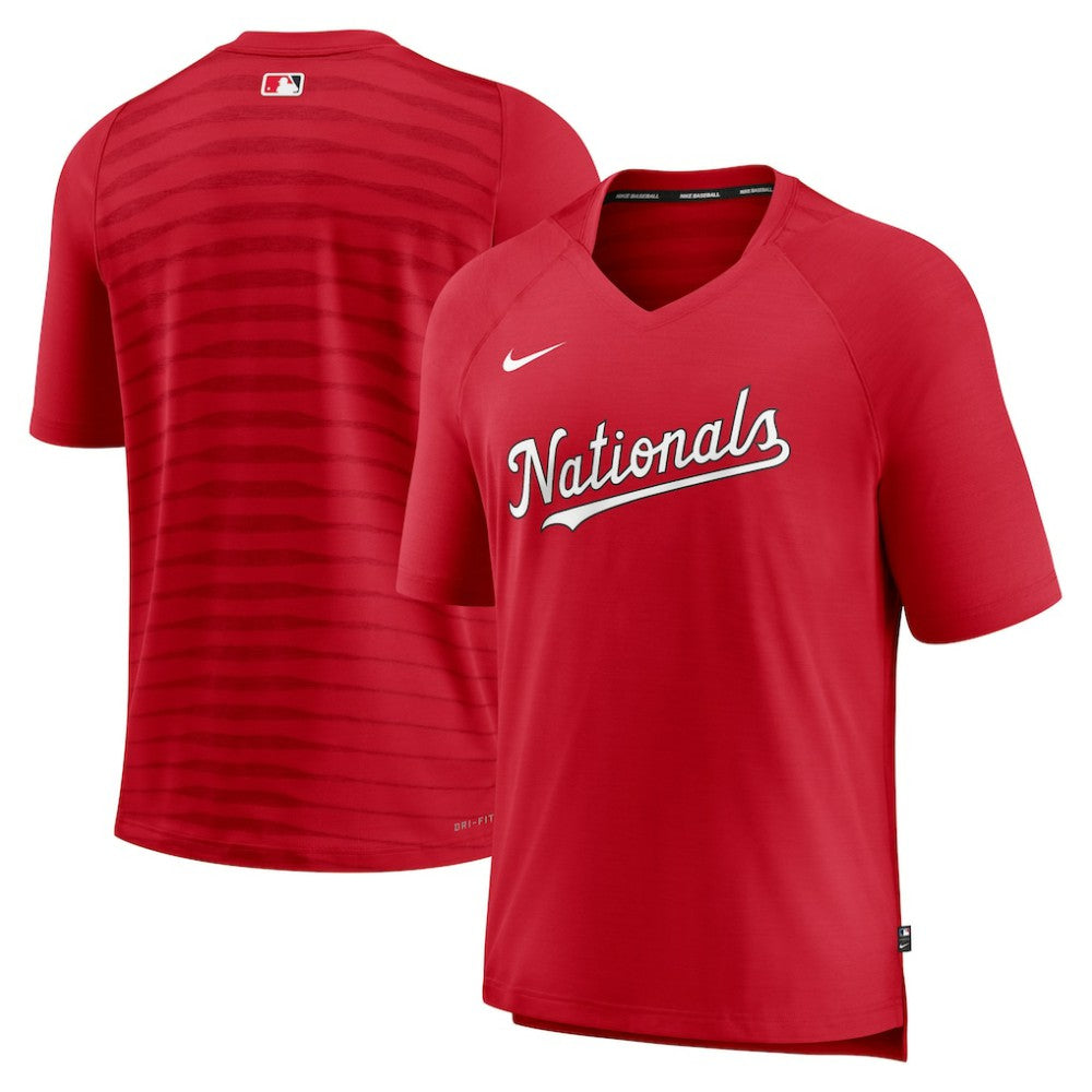 Washington Nationals Nike Authentic Collection Pregame Raglan Performance V-Neck T-Shirt - MLB