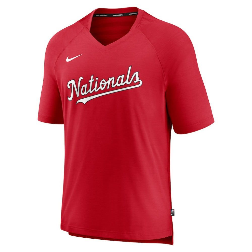 Washington Nationals Nike Authentic Collection Pregame Raglan Performance V-Neck T-Shirt - MLB