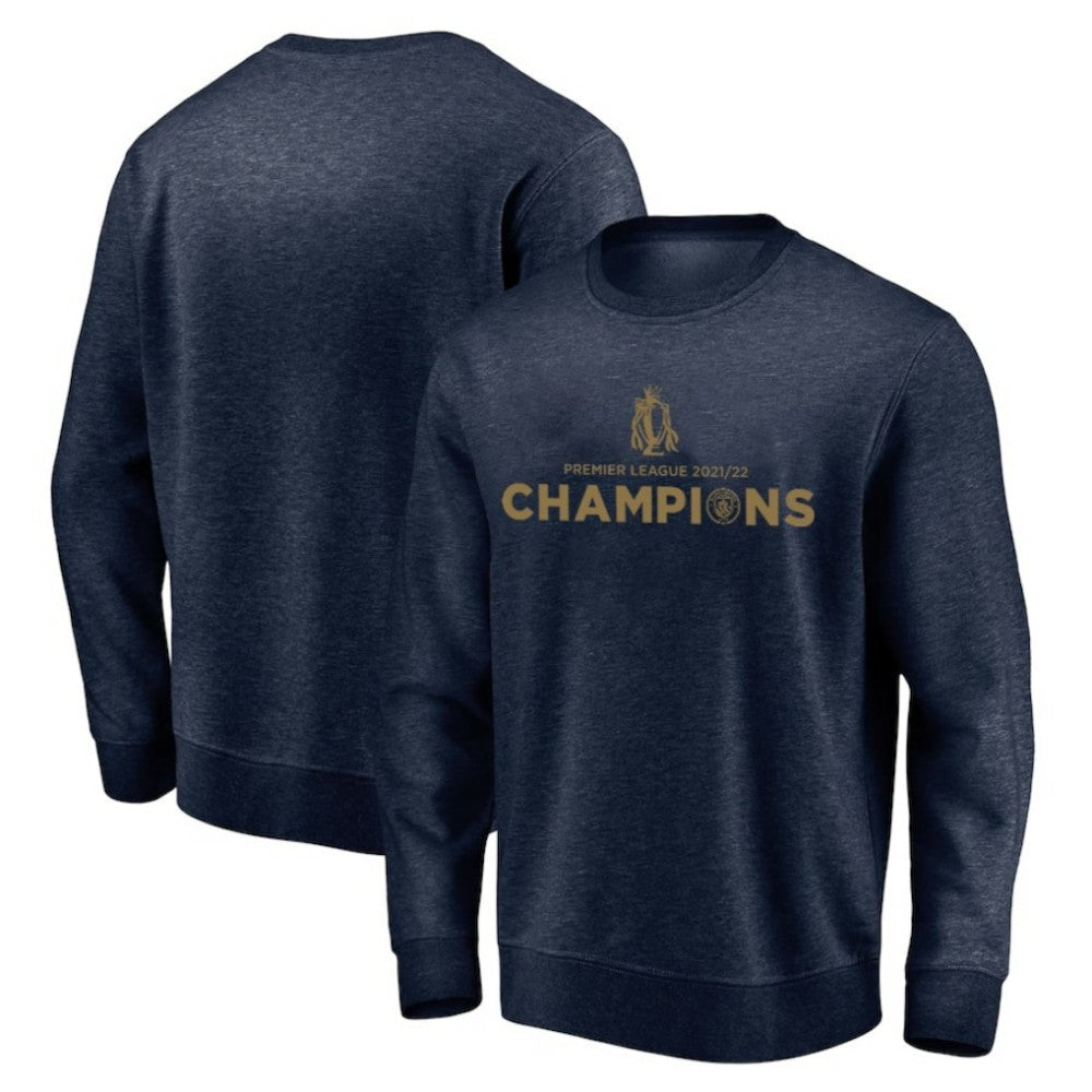Manchester City 2021/22 Premier League Champions Crewneck Pullover Sweatshirt Navy - FIFA World CUP
