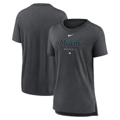 Miami Marlins Nike Women's Authentic Collection Early Work Tri-Blend T-Shirt - MLB