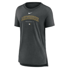 Milwaukee Brewers Nike Women's Authentic Collection Early Work Tri-Blend T-Shirt - MLB