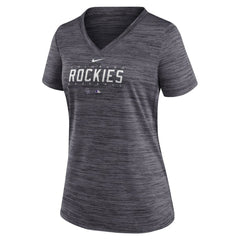 Colorado Rockies Nike Women's Authentic Collection Velocity Practice Performance V-Neck T-Shirt - MLB