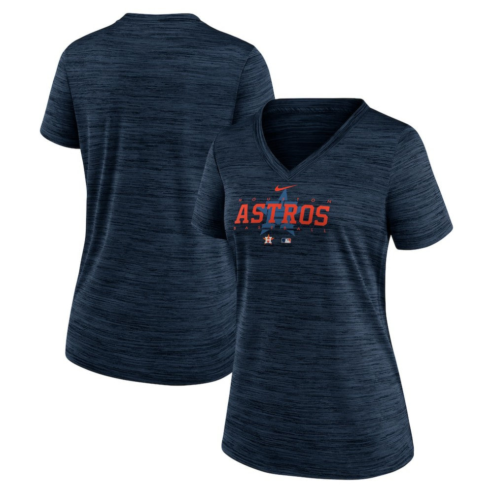 Houston Astros Nike Women's Authentic Collection Velocity Practice Performance V-Neck T-Shirt - MLB