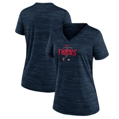 Minnesota Twins Nike Women's Authentic Collection Velocity Practice Performance V-Neck T-Shirt - MLB