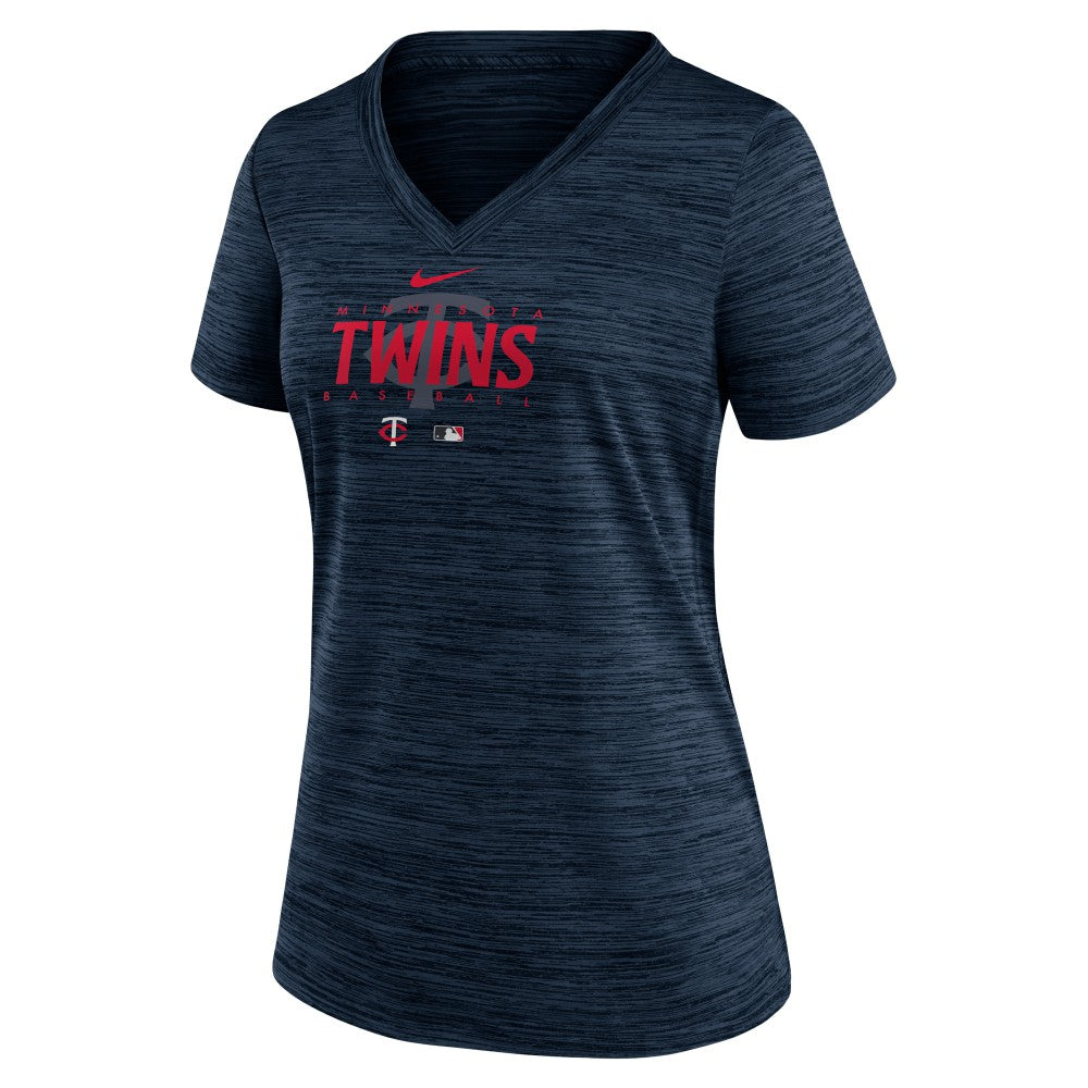 Minnesota Twins Nike Women's Authentic Collection Velocity Practice Performance V-Neck T-Shirt - MLB