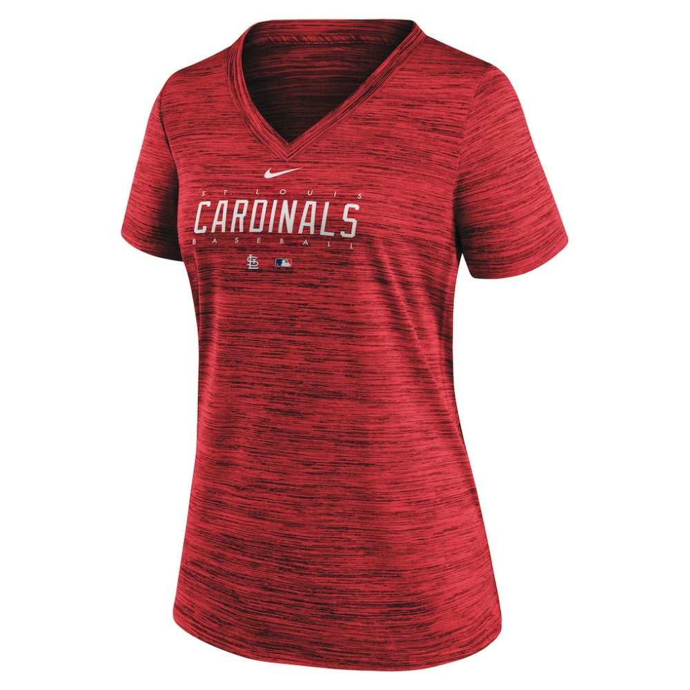 St. Louis Cardinals Nike Women's Authentic Collection Velocity Practice Performance V-Neck T-Shirt - MLB