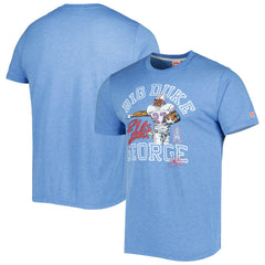Eddie George Tennessee Titans Homage Caricature Retired Player Tri-Blend T-Shirt Heathered Light Blue | NFL