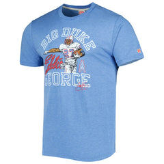 Eddie George Tennessee Titans Homage Caricature Retired Player Tri-Blend T-Shirt Heathered Light Blue | NFL