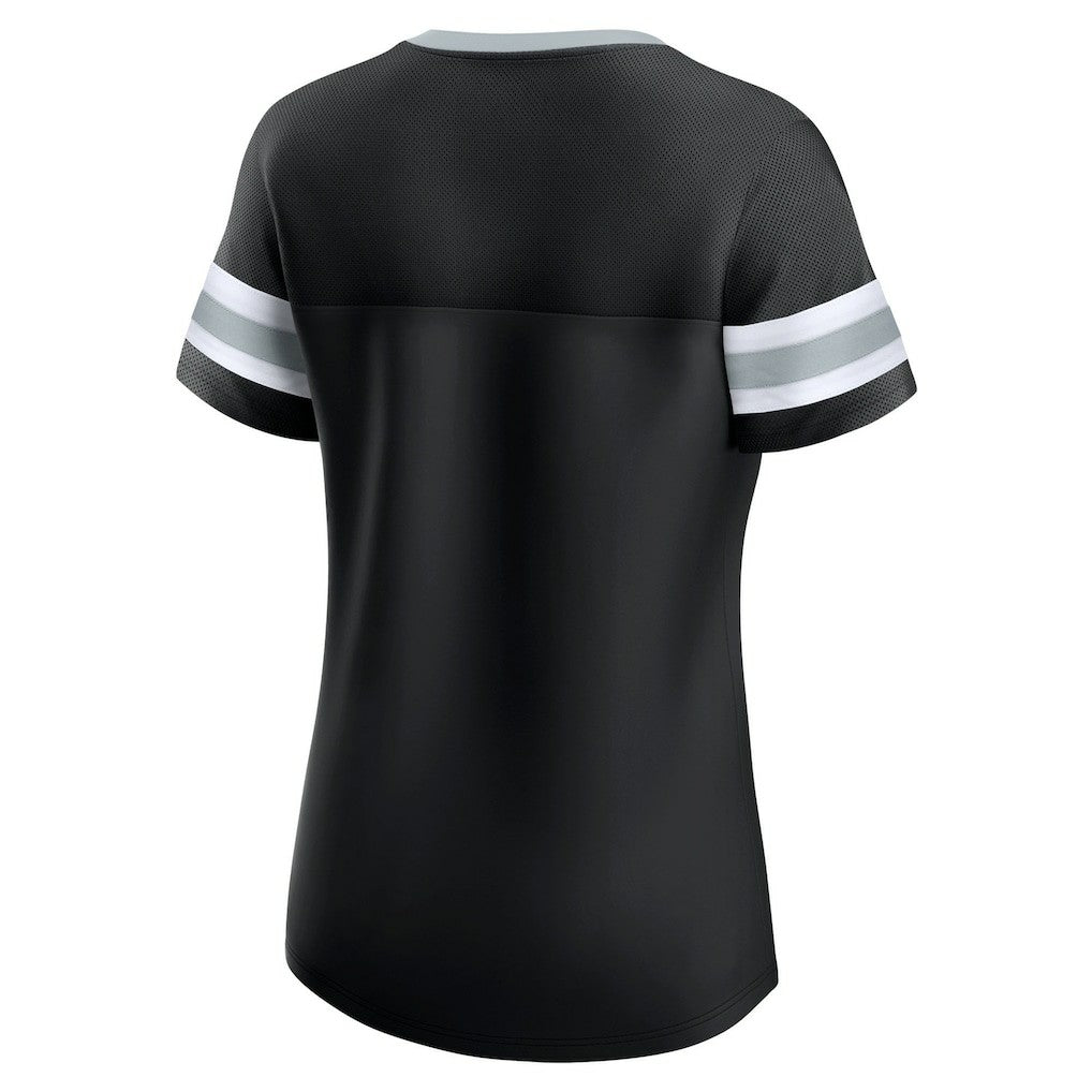 Las Vegas Raiders Women's Plus Size Original State Lace-Up T-Shirt Black | Fanatics