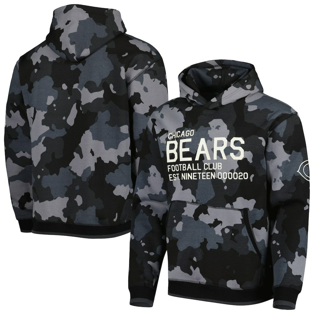 Chicago Bears The Wild Collective Camo Pullover Hoodie Black | NFL