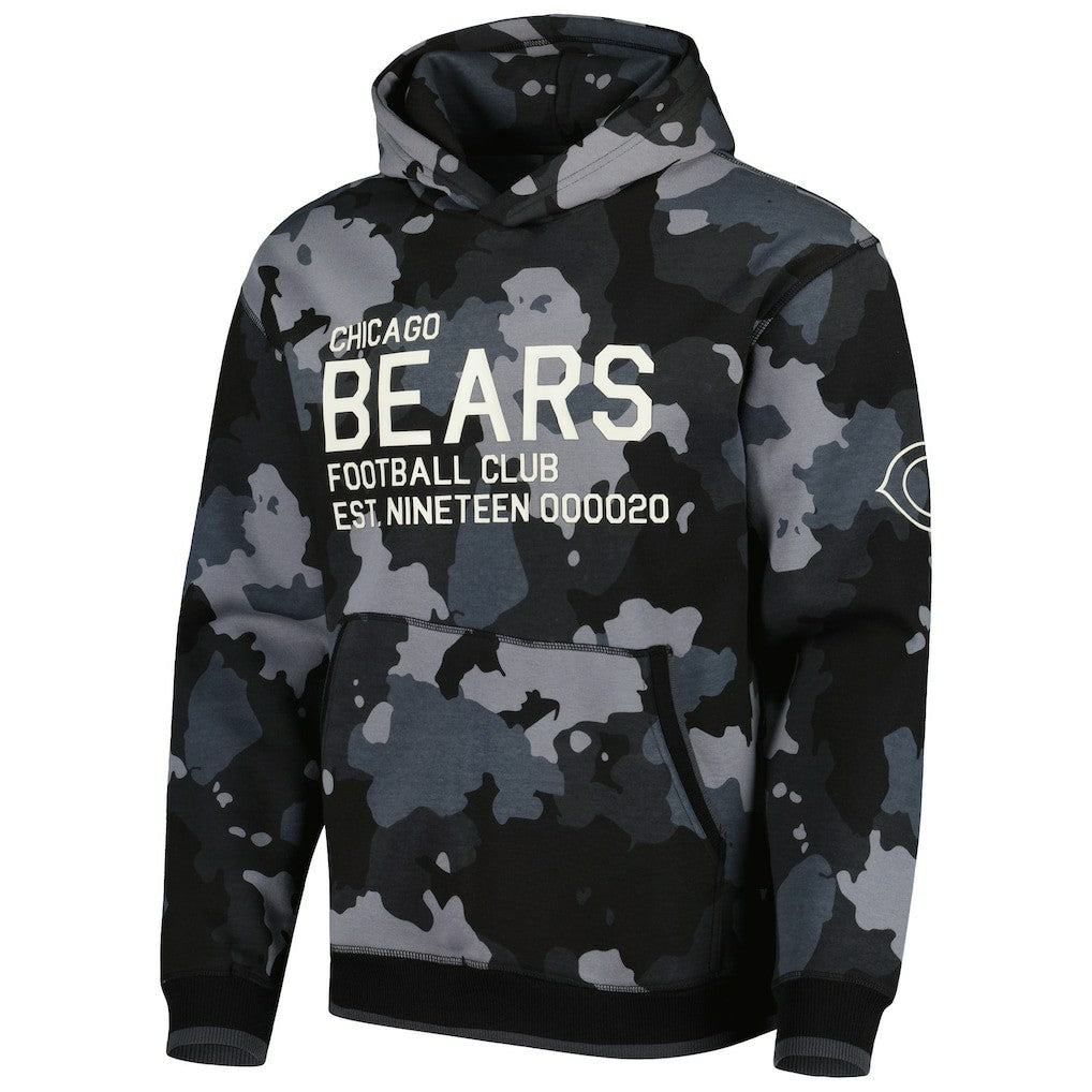 Chicago Bears The Wild Collective Camo Pullover Hoodie Black | NFL