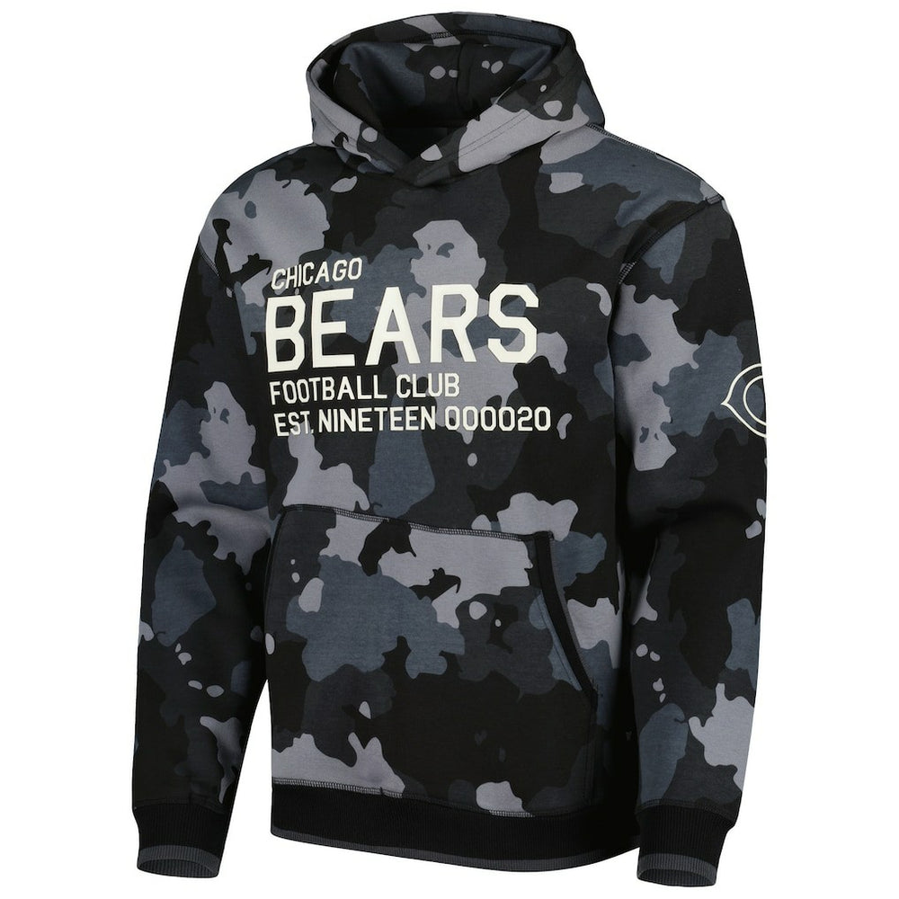 Chicago Bears The Wild Collective Camo Pullover Hoodie Black | NFL