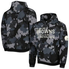 Cleveland Browns The Wild Collective Camo Pullover Hoodie Black | NFL