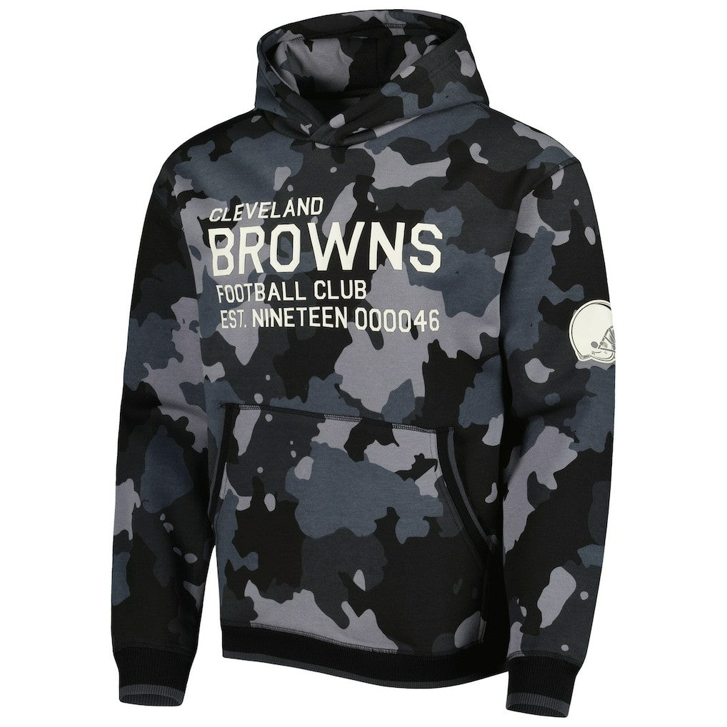Cleveland Browns The Wild Collective Camo Pullover Hoodie Black | NFL