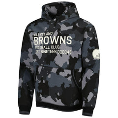 Cleveland Browns The Wild Collective Camo Pullover Hoodie Black | NFL
