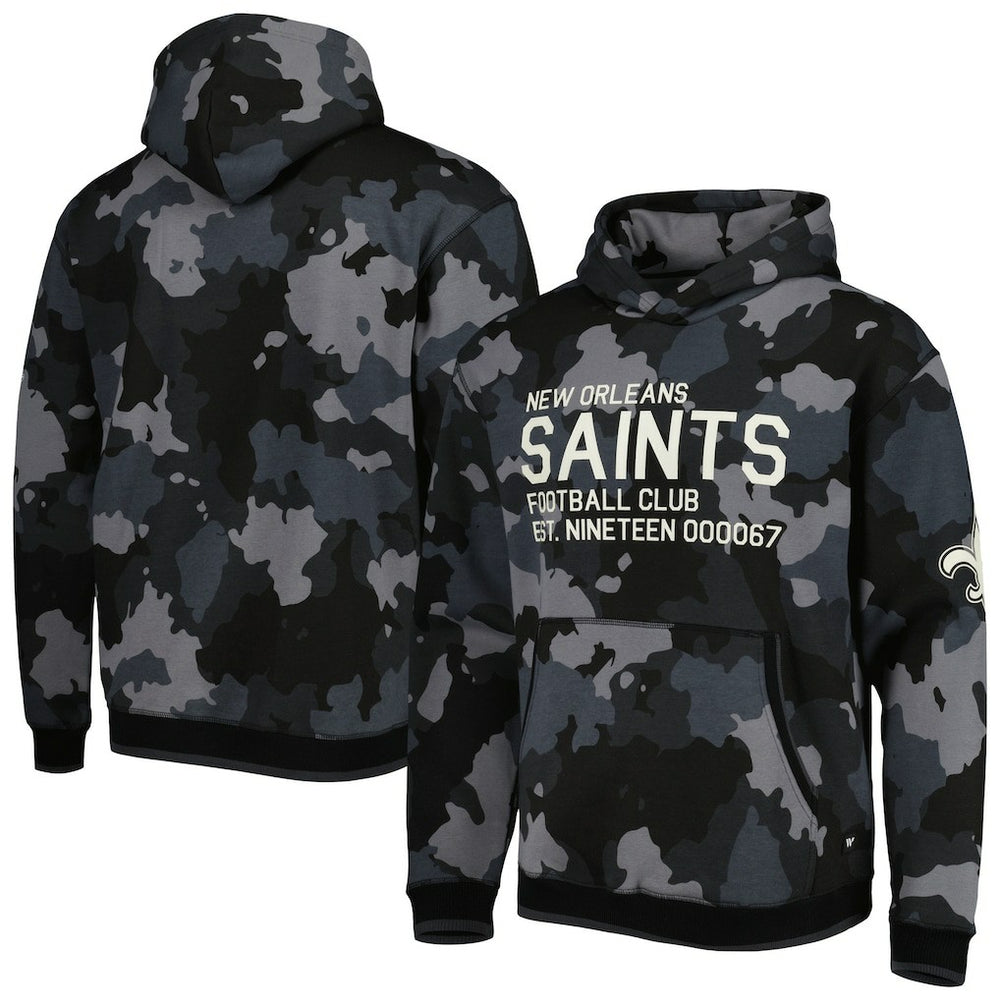 New Orleans Saints The Wild Collective Camo Pullover Hoodie Black | NFL