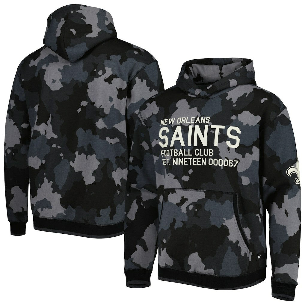 New Orleans Saints The Wild Collective Camo Pullover Hoodie Black | NFL