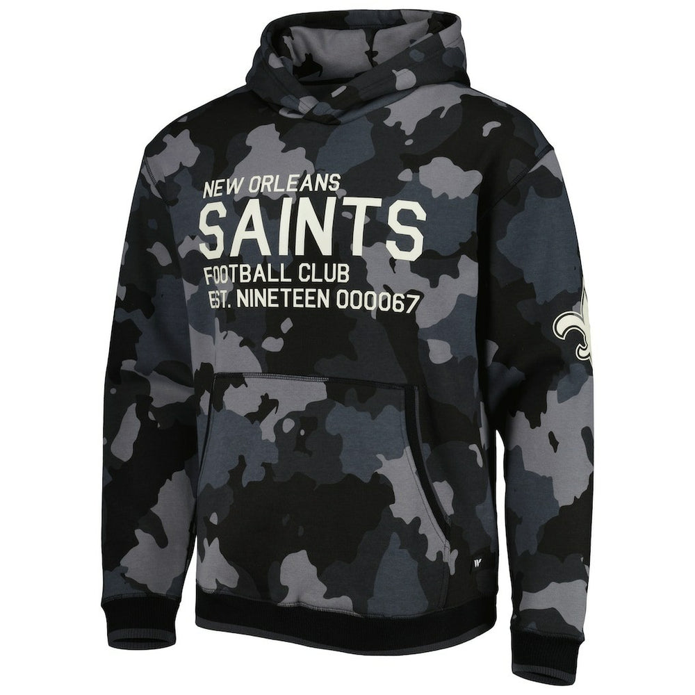 New Orleans Saints The Wild Collective Camo Pullover Hoodie Black | NFL