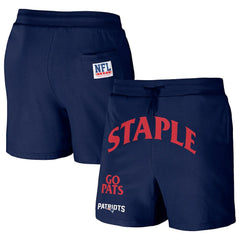 New England Patriots NFL x Staple Throwback Vintage Wash Fleece Shorts Navy | NFL