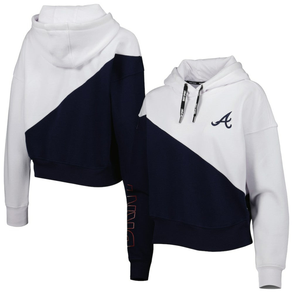 Atlanta Braves DKNY Sport Women's Bobbi Colorblock Pullover Hoodie - MLB