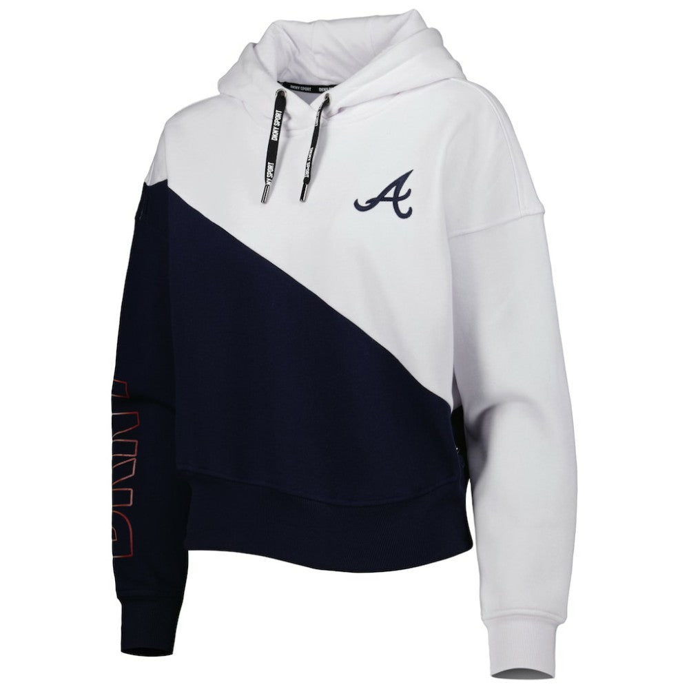 Atlanta Braves DKNY Sport Women's Bobbi Colorblock Pullover Hoodie - MLB