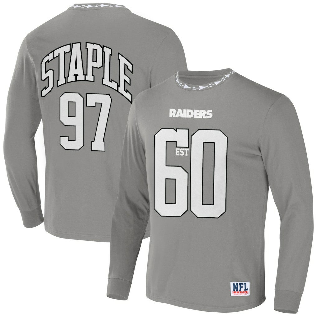Las Vegas Raiders NFL x Staple Core Team Long Sleeve T-Shirt Gray | NFL