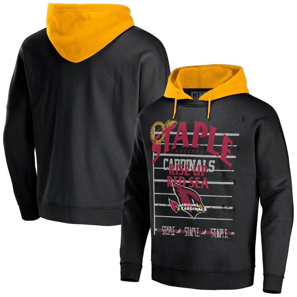 Arizona Cardinals NFL x Staple Throwback Vintage Wash Pullover Hoodie Black | NFL