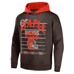 Cleveland Browns NFL x Staple Throwback Vintage Wash Pullover Hoodie Brown | NFL