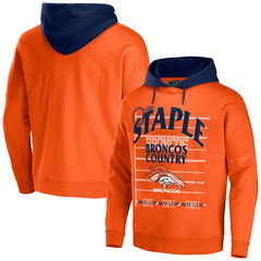 Denver Broncos NFL x Staple Throwback Vintage Wash Pullover Hoodie Orange | NFL