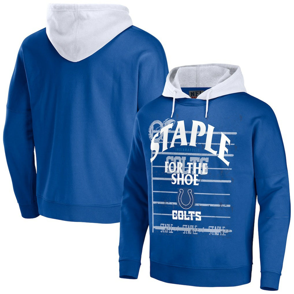 Indianapolis Colts NFL x Staple Throwback Vintage Wash Pullover Hoodie Blue | NFL