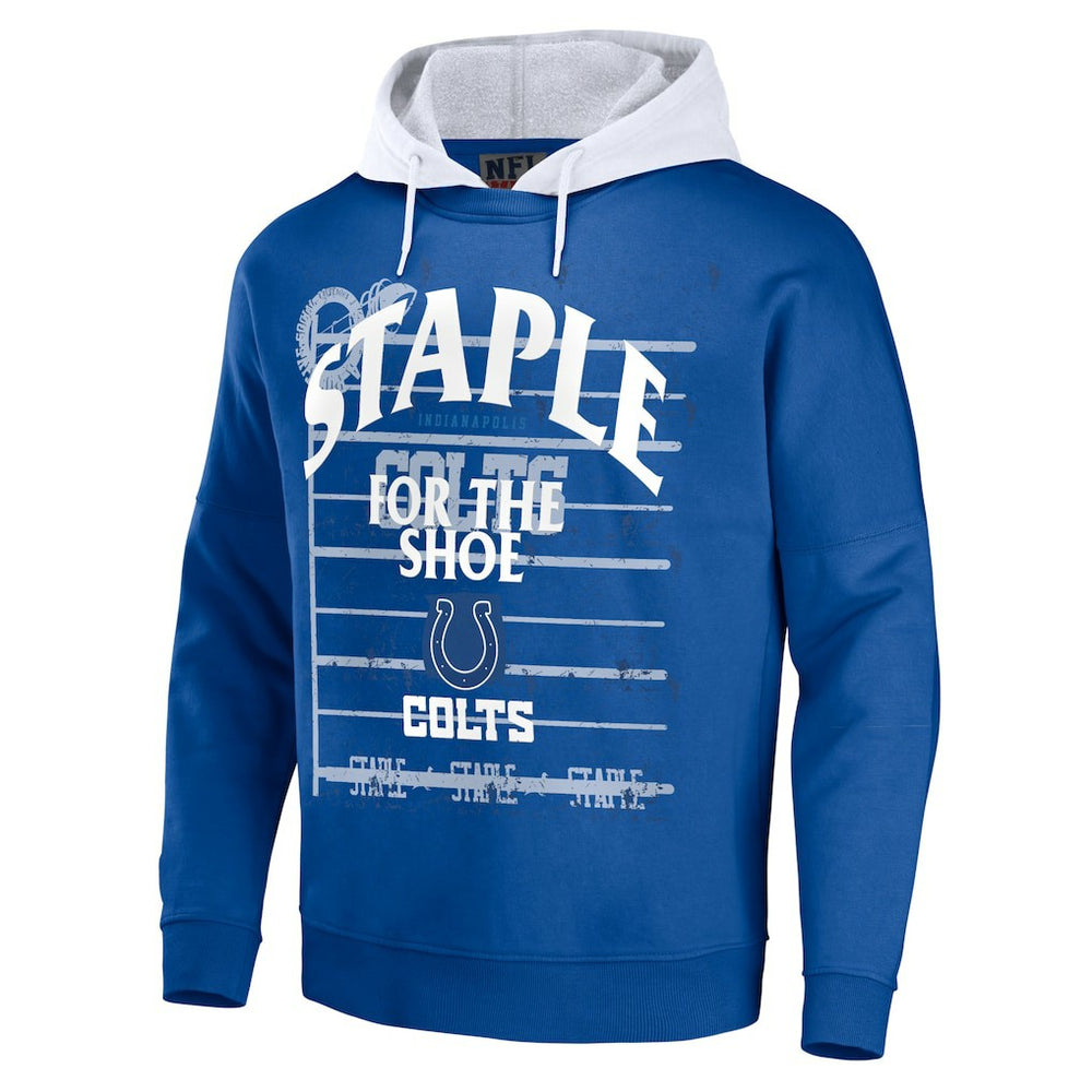 Indianapolis Colts NFL x Staple Throwback Vintage Wash Pullover Hoodie Blue | NFL