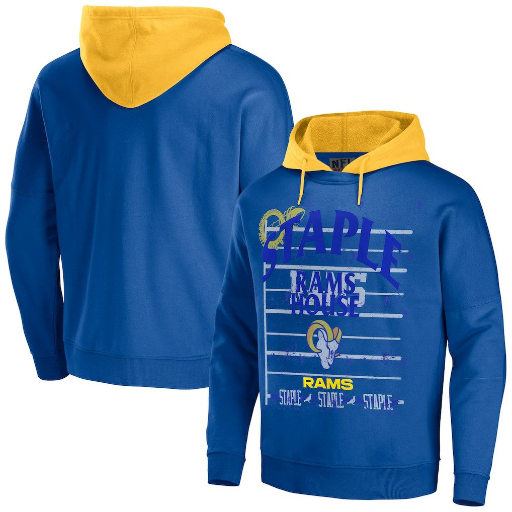 Los Angeles Rams NFL x Staple Throwback Vintage Wash Pullover Hoodie Navy | NFL