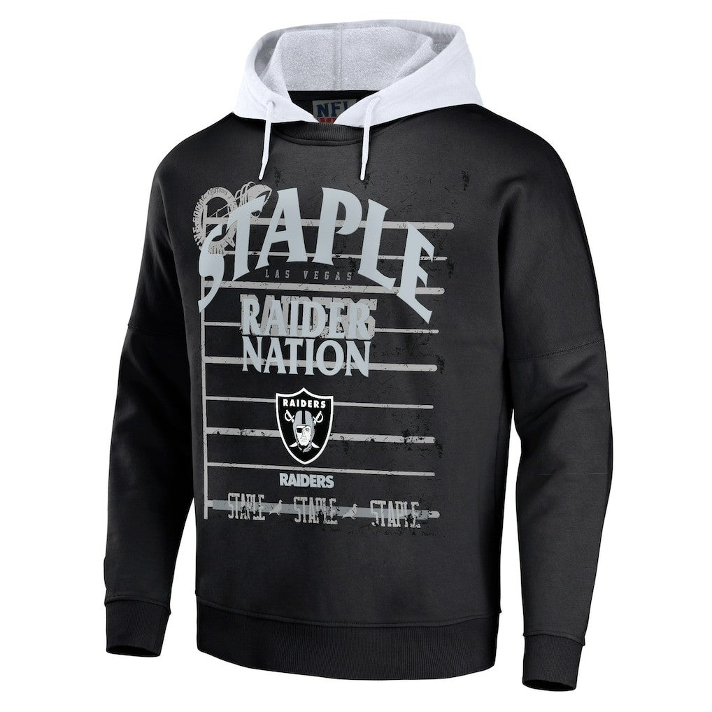 Las Vegas Raiders NFL x Staple Throwback Vintage Wash Pullover Hoodie Black | NFL