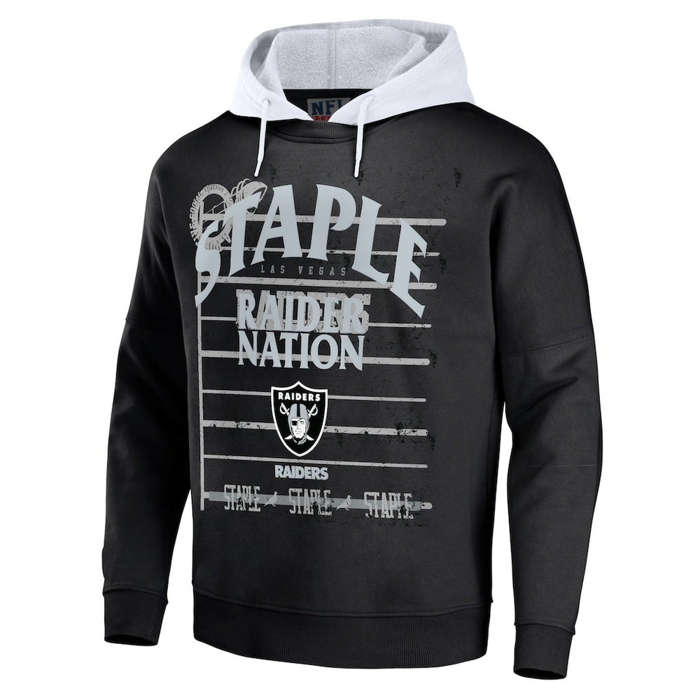 Las Vegas Raiders NFL x Staple Throwback Vintage Wash Pullover Hoodie Black | NFL
