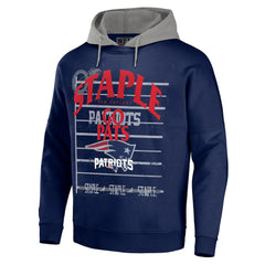 New England Patriots NFL x Staple Throwback Vintage Wash Pullover Hoodie Navy | NFL