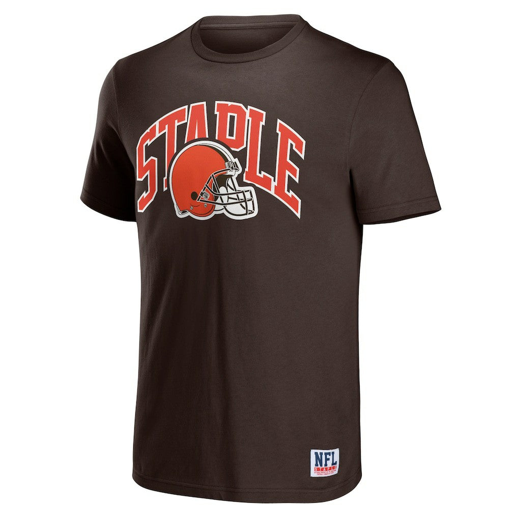 Cleveland Browns NFL x Staple Logo Lockup T-Shirt Brown | NFL