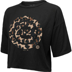 Chicago Cubs Majestic Threads Women's Leopard Cropped T-Shirt - MLB