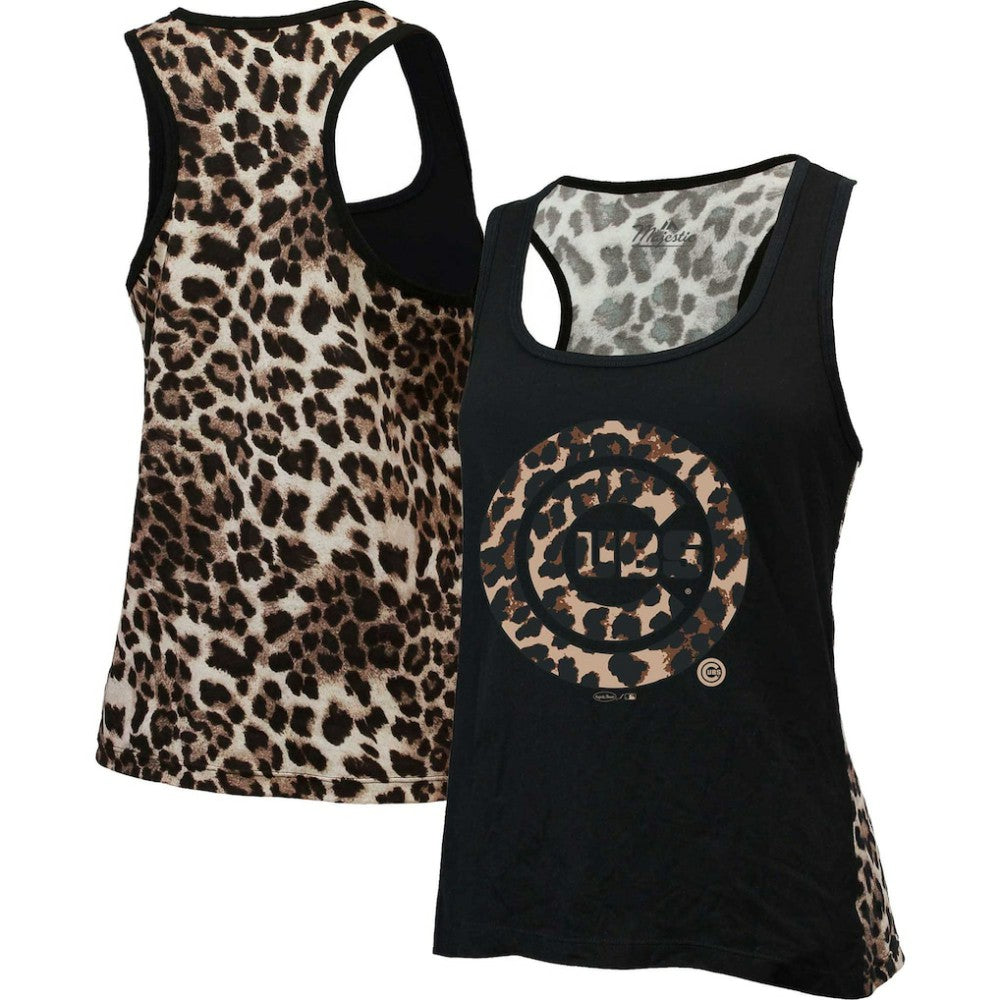 Chicago Cubs Majestic Threads Women's Leopard Tank Top - MLB