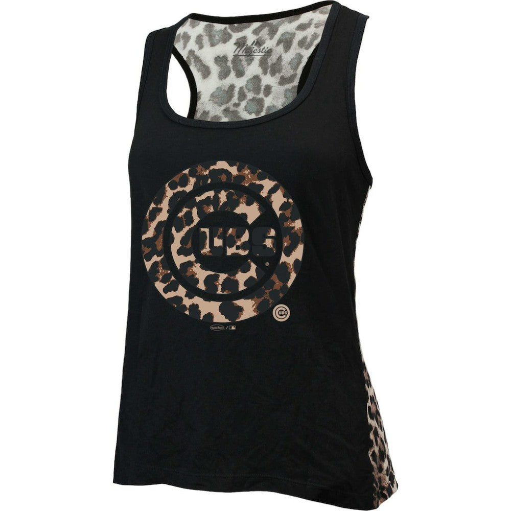 Chicago Cubs Majestic Threads Women's Leopard Tank Top - MLB