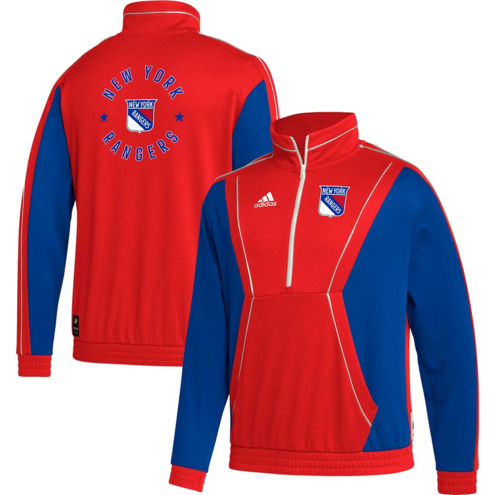 New York Rangers adidas Team Classics Half-Zip Jacket - Red - NHL