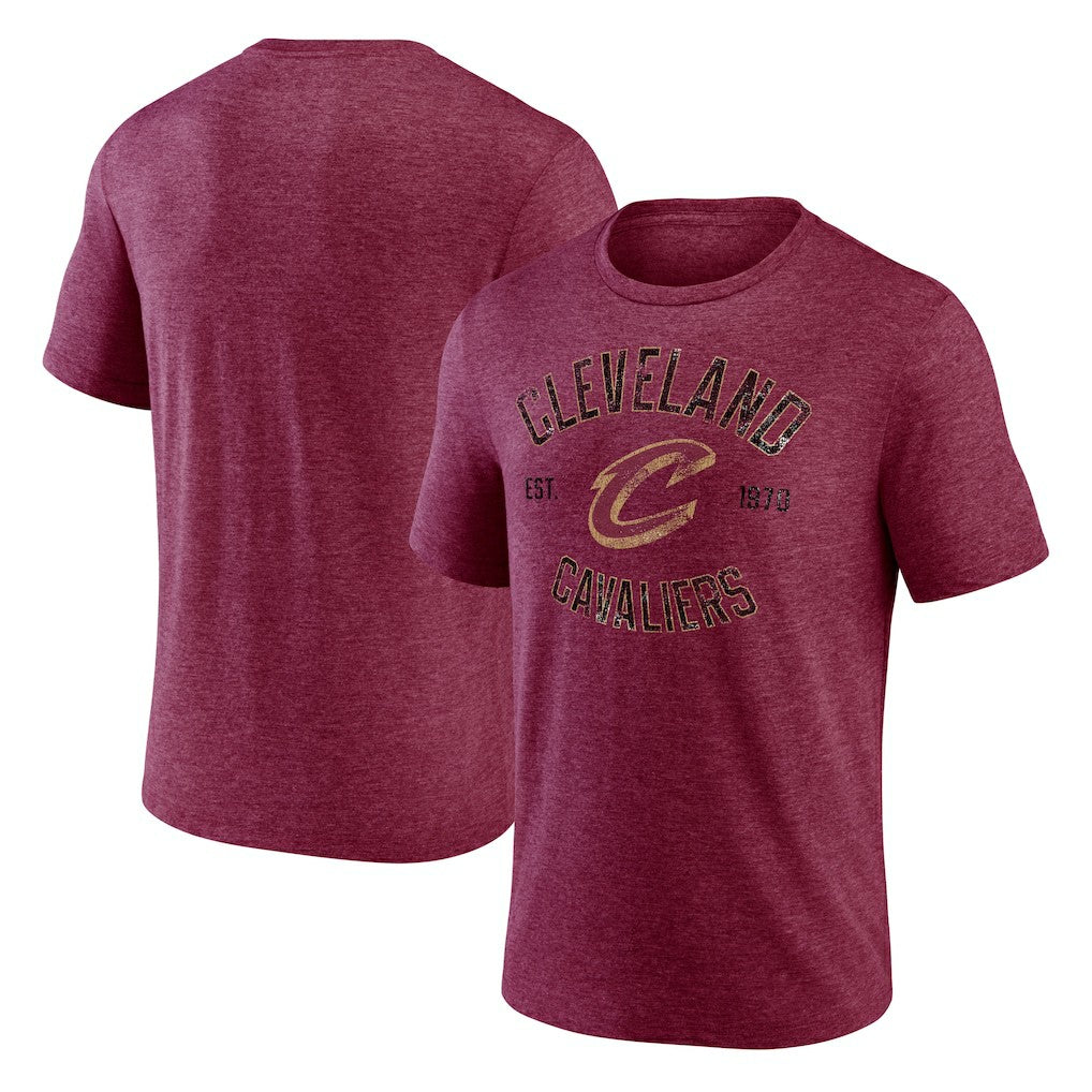 Cleveland Cavaliers Heritage Tri-Blend T-Shirt Wine - NBA