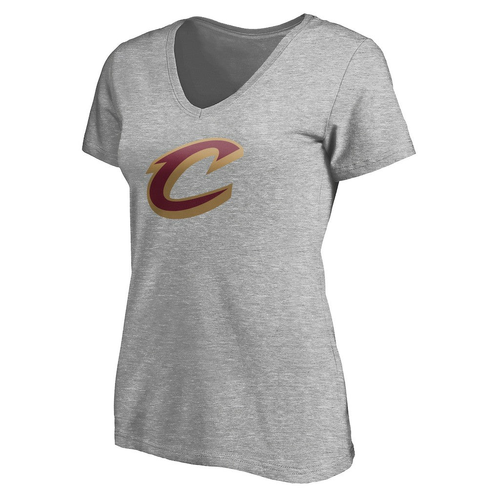 Cleveland Cavaliers Women's Primary Team Logo V-Neck T-Shirt Heathered Gray - NBA