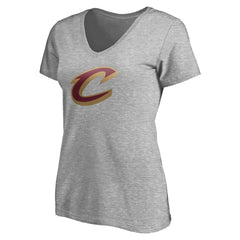 Cleveland Cavaliers Women's Primary Team Logo V-Neck T-Shirt Heathered Gray - NBA